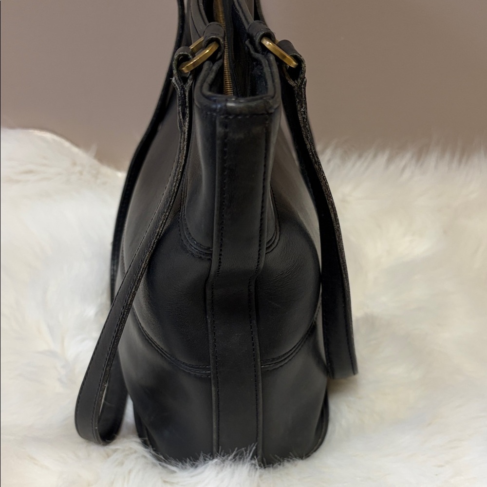Coach #9098 Tribeca Shopper Bucket Black Leather Shoulder Bag - vintage